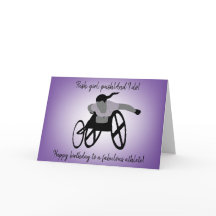 Girl Rollstuhl Athlete Geburtstagkarte