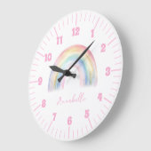 Girl Room Cute Boho Rainbow Große Wanduhr (Winkel)