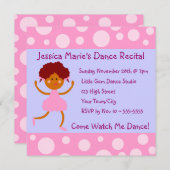 Girl-Rosa-Blasen-Tanz Einladung (Vorne/Hinten)