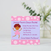 Girl-Rosa-Blasen-Tanz Einladung (Stehend Vorderseite)
