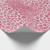 Girl-Rosa-Blush-Glitzer Leopard-Druck     Geschenkpapier (Ecke)