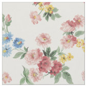 Girl-Rosa, Gelb und Blau-Blütenblüte individuell a Stoff (Nahaufnahme)
