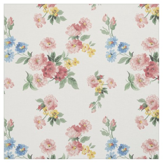 Girl-Rosa, Gelb und Blau-Blütenblüte individuell a Stoff (Muster)