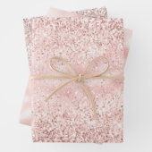 Girl-Rosa-Glitzer Geschenkpapier Set (Beispiel)