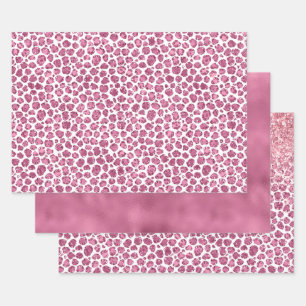 Girl-Rosa-Glitzy-Leopard-Print Geschenkpapier Set