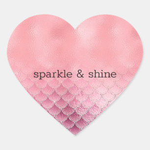 Girl-Rosa-Meerjungfrau Herz-Aufkleber