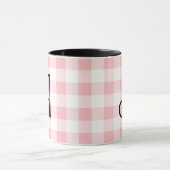 Girl-Rosa- und Black-Custom-Monogram-Tasse Tasse (Zentrum)