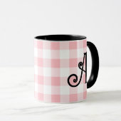 Girl-Rosa- und Black-Custom-Monogram-Tasse Tasse (VorderseiteRechts)