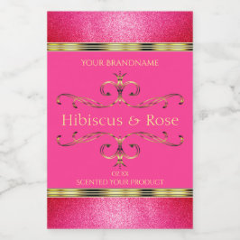 Girl-Rosa- und Gold-Produktkennzeichnungen - Glitz Lebensmitteletikett