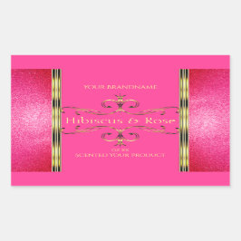 Girl-Rosa- und Gold-Produktkennzeichnungen - Glitz Rechteckiger Aufkleber