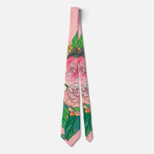 Girl-Rosa Wasserfarbe Blumenfarbe Krawatte