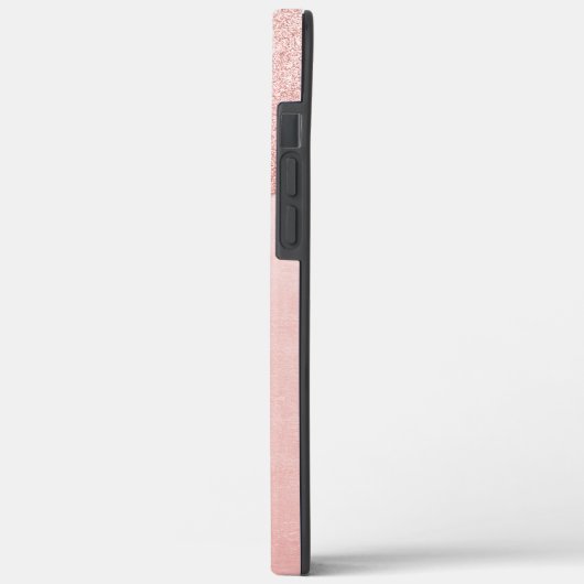 Girl Rose Gold Blush Pink Glitzer Monogram Case-Mate iPhone Hülle (Rückseite / Links)
