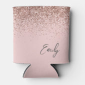 Girl Rose Gold Blush Pink Glitzer Monogram Dosenkühler (Vorderseite)