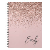 Girl Rose Gold Blush Pink Glitzer Monogram Notizblock (Vorderseite)