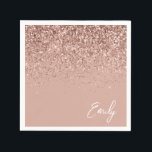 Girl Rose Gold Blush Pink Glitzer Monogram Serviette<br><div class="desc">Girly Rose Gold - Blush Pink Sparkle Glitzer Monogram Name und Initial Paper Party Napkins. Das macht den perfekten 16 Geburtstag,  Hochzeit,  Brautparty,  Jubiläum,  Babydusche oder Junggeselinnen-Abschied Geschenk für jemanden,  der Lieben glamourösen Luxus und schicke Stile.</div>