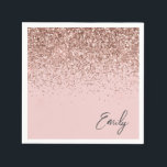 Girl Rose Gold Blush Pink Glitzer Monogram Serviette<br><div class="desc">Girly Rose Gold - Blush Pink Sparkle Glitzer Monogram Name und Initial Paper Party Napkins. Das macht den perfekten 16 Geburtstag,  Hochzeit,  Brautparty,  Jubiläum,  Babydusche oder Junggeselinnen-Abschied Geschenk für jemanden,  der Lieben glamourösen Luxus und schicke Stile.</div>