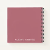 Girl Rose Gold Blush Pink Monogram Calligraphie Notizblock (Rückseite)