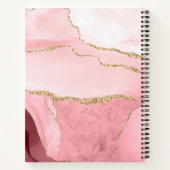 Girl Rose Gold Blush Rosa Glitzer Monogram Name Notizblock (Rückseite)