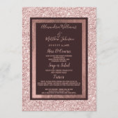Girl Rose gold burgundy Glitzer Wedding Menu Menükarte (Vorderseite)
