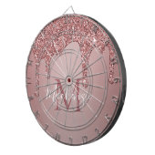 Girl Rose Gold Dripping Glitzer Monogram Dartscheibe (Vorderseite rechts)