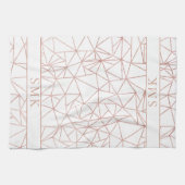 Girl Rose Gold Foil Polygon Geometric Monogram Geschirrtuch (Horizontal)