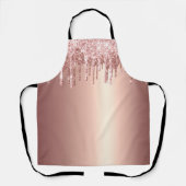 Girl Rose Gold Foil Rosa Glitzer Tropfen Schürze (Vorderseite)