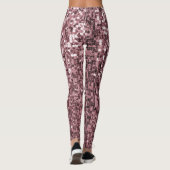 Girl Rose Gold Funkelnd Pink Glitzer Sequin Leggings (Rückseite)