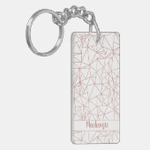 Girl Rose Gold Geometric Kupfer Polygon Foto Schlüsselanhänger (Vorderseite links)