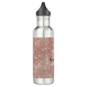 Girl Rose Gold Glam Diamond Glitzer Monogram Name Edelstahlflasche (Links)