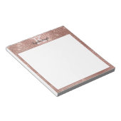 Girl Rose Gold Glam Glitzer Sparkle Monogram Name Notizblock (angewinkelt)