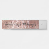 Girl Rose Gold Glam Glitzer Sparkle Monogram Name Türschild (Vorderseite )
