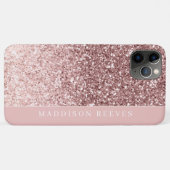 Girl Rose Gold Glitzer Blush Monogram Case-Mate iPhone Hülle (Rückseite (Horizontal))