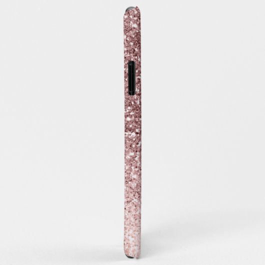 Girl Rose Gold Glitzer Blush Monogram Case-Mate iPhone Hülle (Hinten/Rechts)