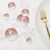 Girl Rose Gold Glitzer Blush Monogram Script Name Konfetti (Gruppe)