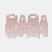 Girl Rose Gold Glitzer Blush Name Monogram Geschenkschachtel (Ungefaltet)