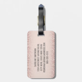 Girl Rose Gold Glitzer Custom Airport Code Funny Gepäckanhänger (Rückseite vertikal)