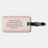 Girl Rose Gold Glitzer Custom Airport Code Funny Gepäckanhänger (Rückseite horizontal)