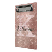 Girl Rose Gold Glitzer Glam Sparkle Monogramm Name Mini Klemmbrett (Gewinkelt2)