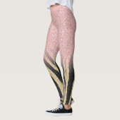 Girl Rose Gold Glitzer Glitzern Black Zebra Print Leggings (Links)