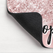Girl Rose Gold Glitzer Individuelle Name FotoColla Mousepad (Ecke)