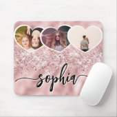 Girl Rose Gold Glitzer Individuelle Name FotoColla Mousepad (Mit Mouse)