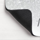 Girl Rose Gold Glitzer Individuelle Name Monogram Mousepad (Ecke)