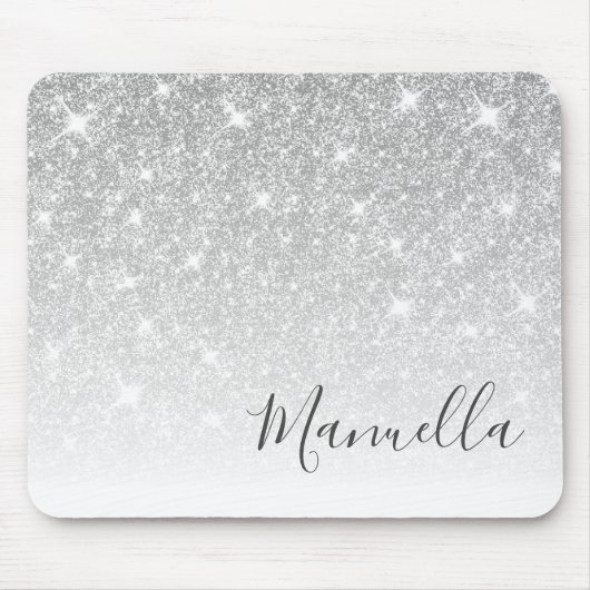 Girl Rose Gold Glitzer Individuelle Name Monogram Mousepad (Vorne)