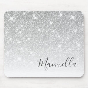 Girl Rose Gold Glitzer Individuelle Name Monogramm Mousepad