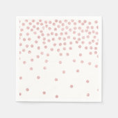 Girl-Rose Gold Glitzer Konfetti Polka Punkte Serviette (Vorderseite)