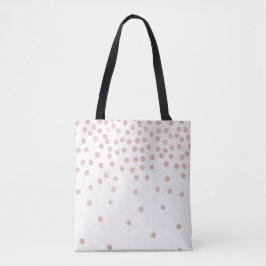 Girl-Rose Gold Glitzer Konfetti Polka Punkte Tasche