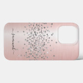Girl Rose Gold Glitzer Name Case-Mate iPhone Hülle (Rückseite (Horizontal))