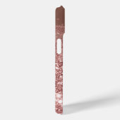 Girl Rose Gold Glitzer Name Monogram Case-Mate iPhone Hülle (Rückseite / Rechts)