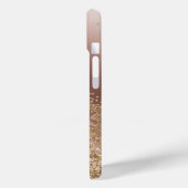 Girl Rose Gold Glitzer Name Monogram Case-Mate iPhone Hülle (Rückseite / Links)