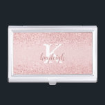 Girl Rose Gold Glitzer Name Sparkle Monogramm Visitenkarten Dose<br><div class="desc">Moderne, schicke, gürmige Rose Gold Glitzer ombre glam Design mit Monogramm und handgeschriebenen Skriptnamen mit Extra-Funkeln auf dem Namen. ÄNDERUNGEN: Ändern Sie den Textstil, die Schriftgröße, die Farbe oder die Platzierung, oder wählen Sie eine andere Hintergrundfarbe für ein individuelles, individuelles Aussehen, indem Sie auf Schriftart KENNEN klicken. Kontaktieren Sie den...</div>